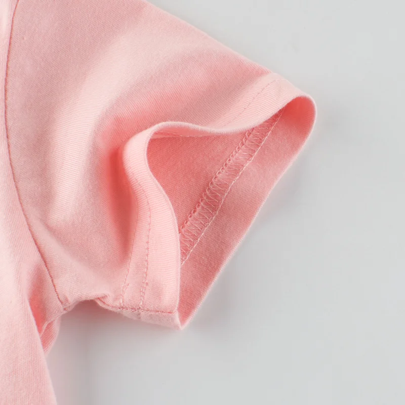 Playkids Hot Selling Children Clothes Wholesale Baby Girl Summer 100% Cotton T Shirt