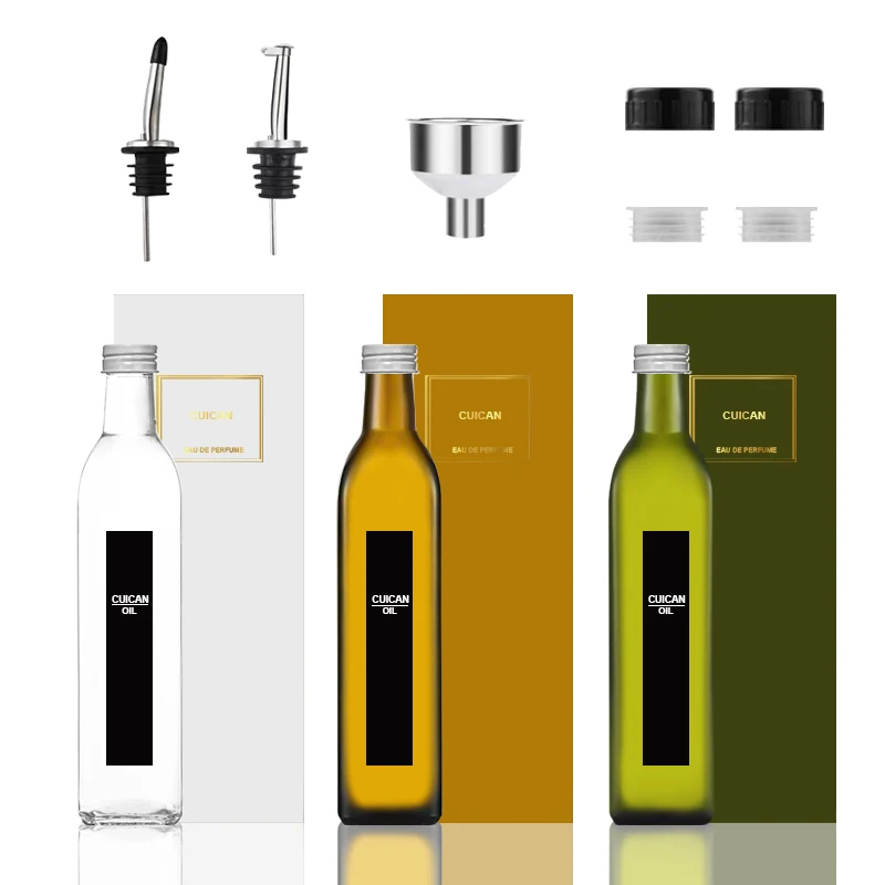 50 мл 10cl 15cl 25cl 50cl 75cl темно-зеленая стеклянная бутылка оливкового масла с крышкой