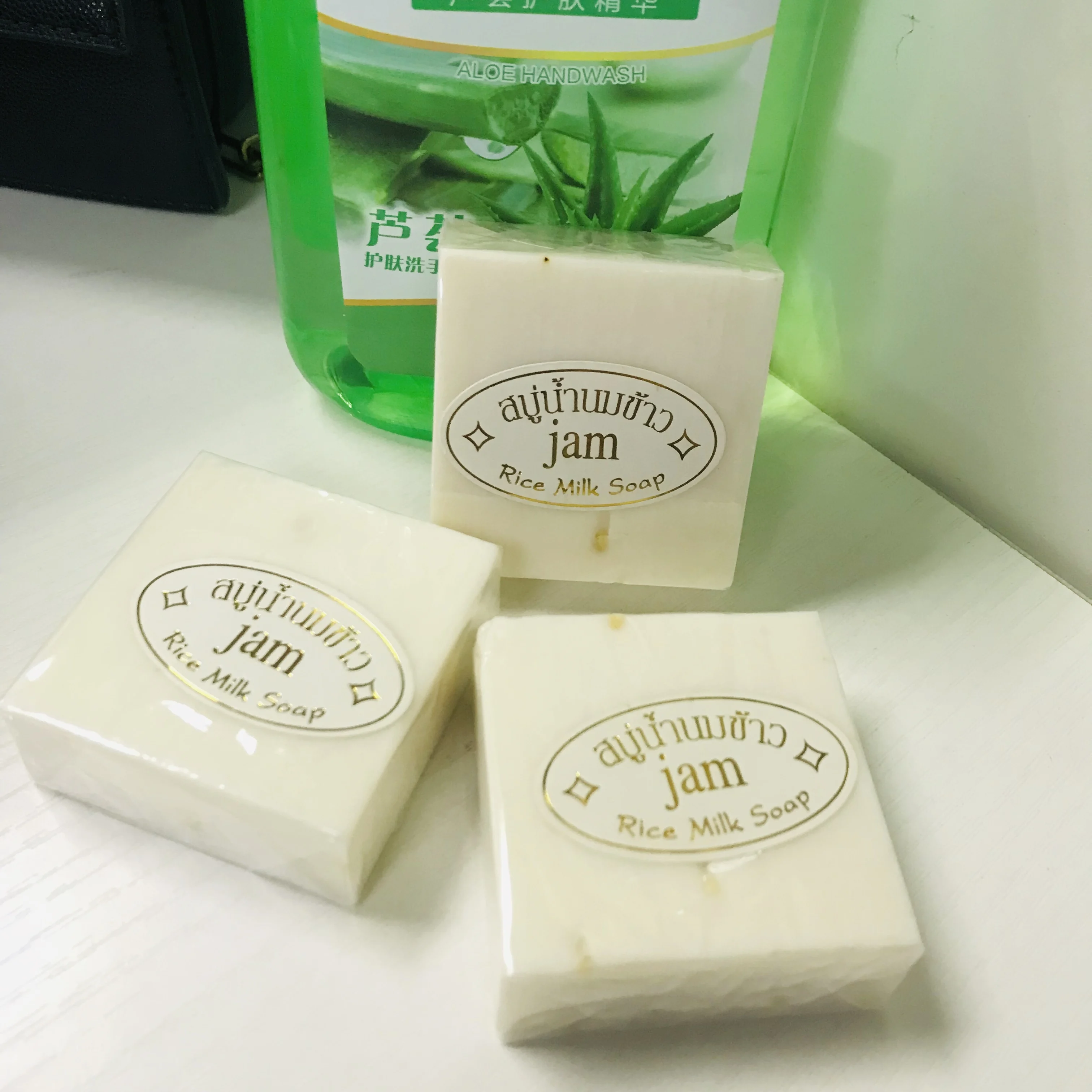 Rice Milk Soap Natural Thailand Handmade Product Best Seller K.brothers Whitening Brightening Anti-bacteria