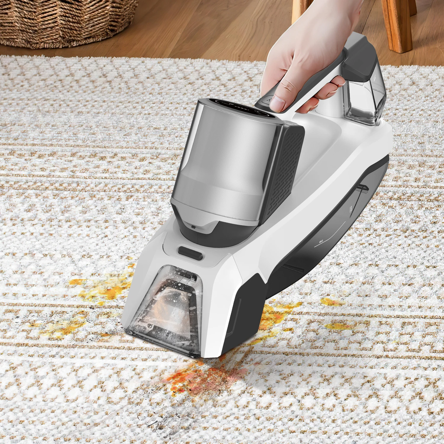 Wireless Home Carpet Sofa Upholstery Vacuum Cleaner with Water Roller Brush Handheld Cleaner for Car Hotel Use