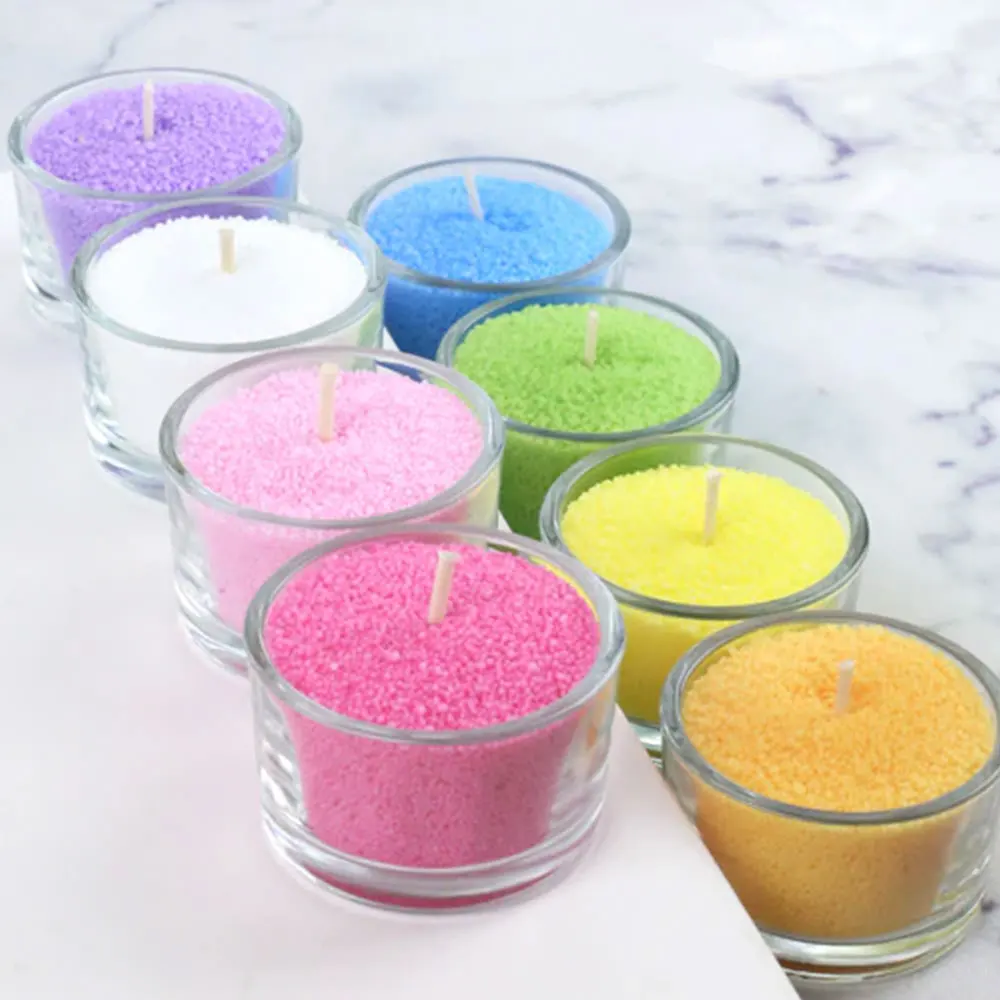 Wholesale Handmade Diy Sand Wax Supplier Colored Reusable Sand Candle Granules