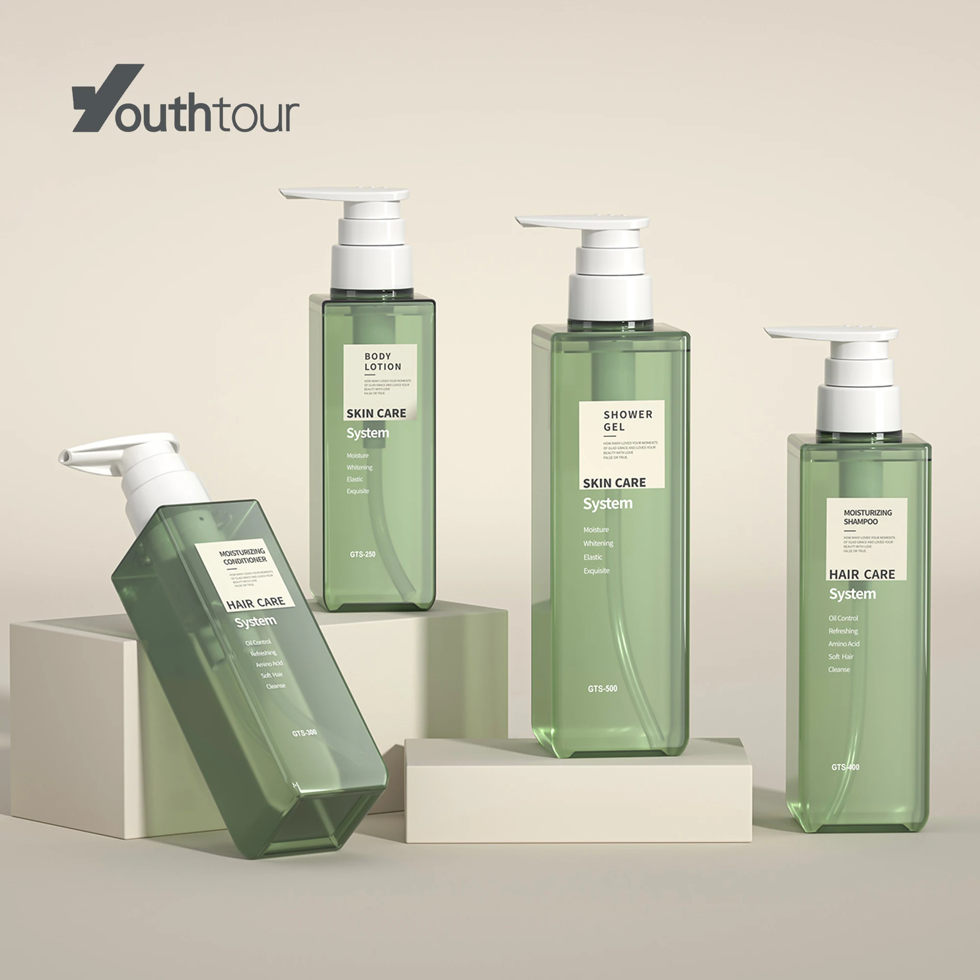 GTS series 150/200/250/300/400/500ml cosmetic lotion mist spray lotion toner serum essence cream plastic cosmetic bottles