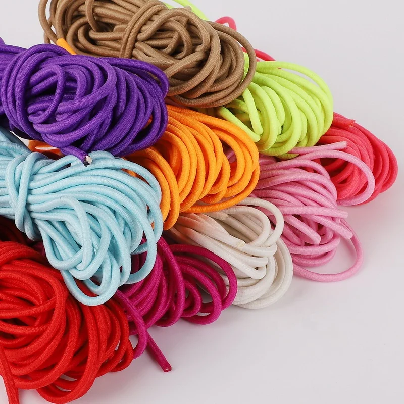 Cheap 2.5/2mm Colorful High-Elastic Cords Round Elastic Rope Rubber Elastic Line DIY Sewing Accessories