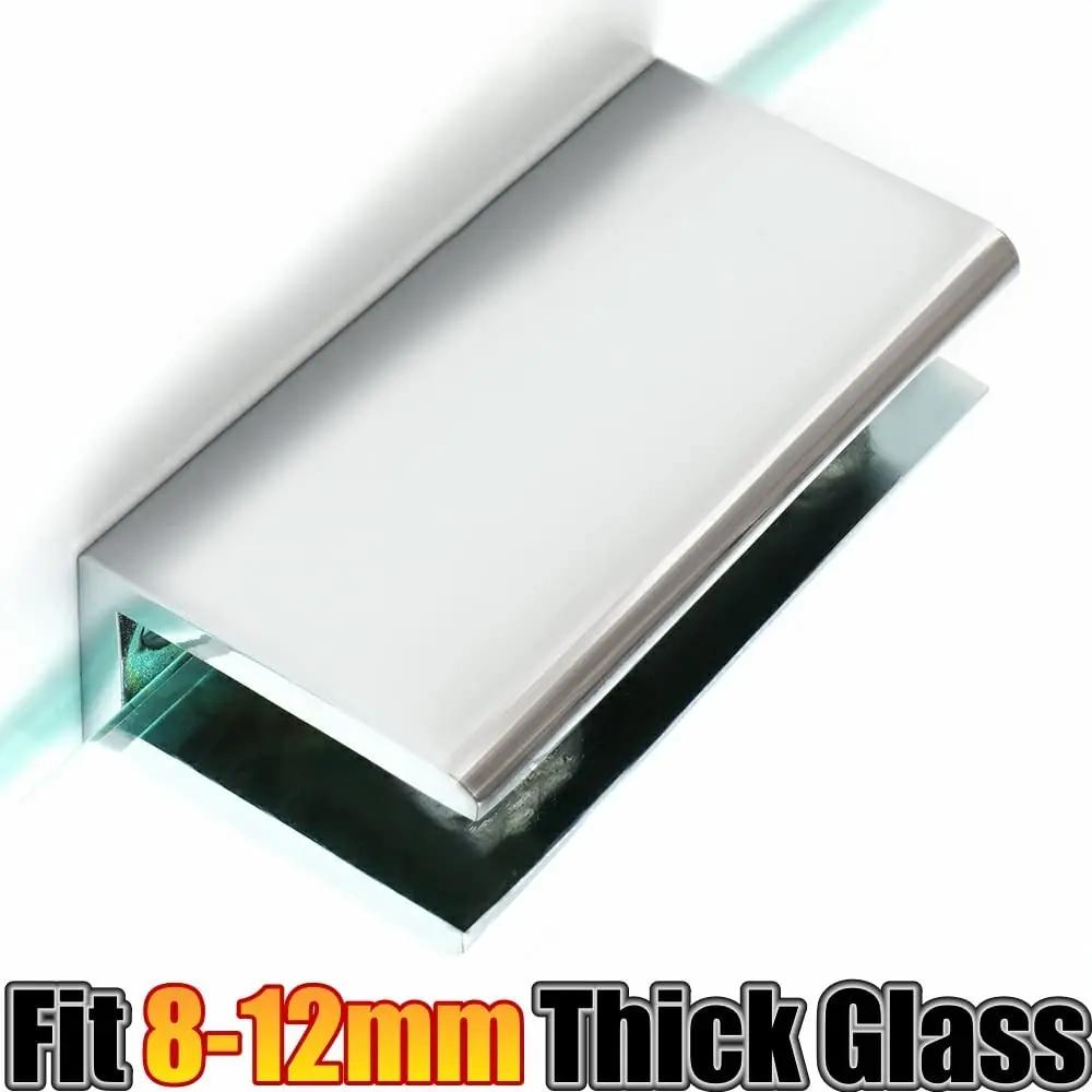 Factory Wholesale Glass Shelf Supports Brackets Screw Clamp Polished Chrome 6-8mm Shelves Holder Clip