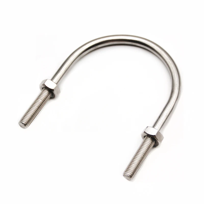 High Standard Wire Rope Fittings Cable Rigging Hardware Marine Stainless Steel 304 316 U Bolt with Self-gripping Safety Nuts