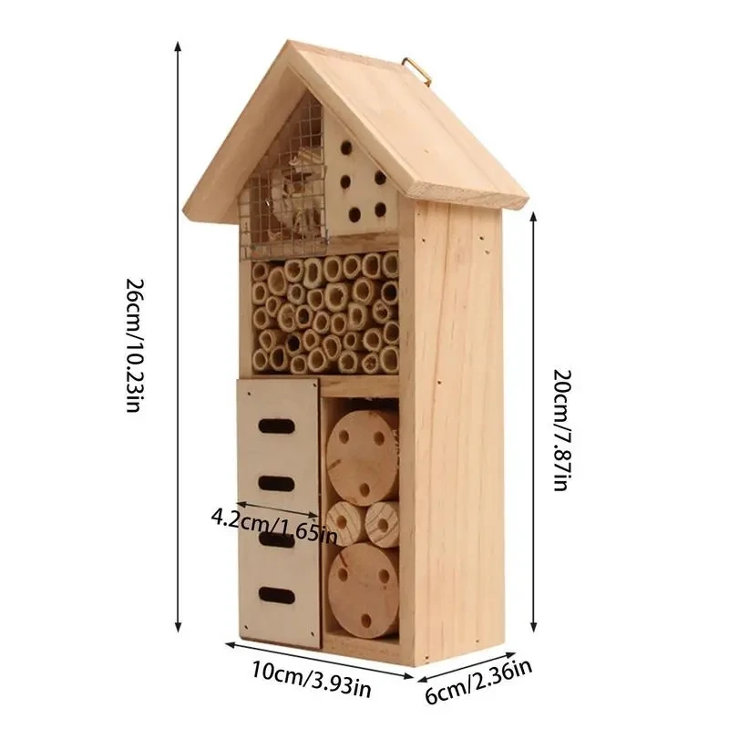 Деревянный дом для насекомых пчел сотовая комната пчелиный улей уличный садовый декор ящики гнезд