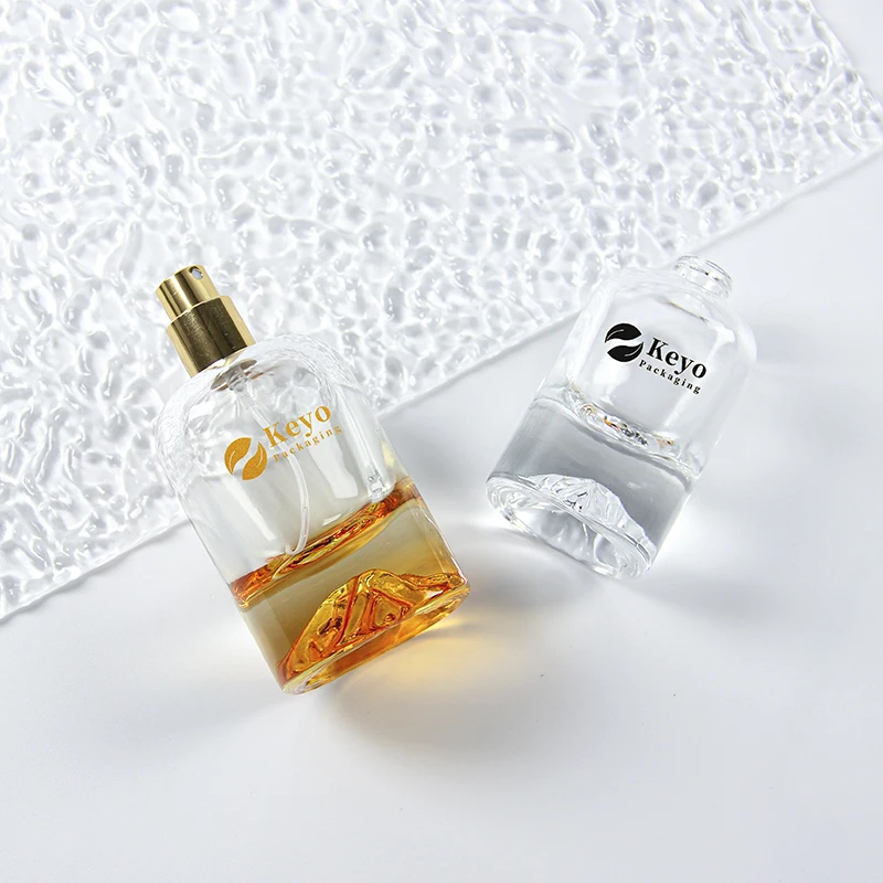 New Trend Round Shape  Unique Design Snow Peak Bottom Perfume Bottle Packaging 30ml 50ml Perfume Bottle