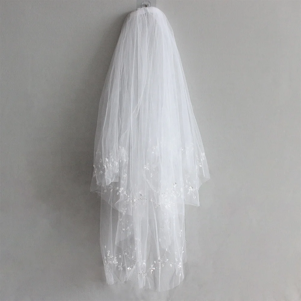 white tulle fabric bridal wedding veil glitter