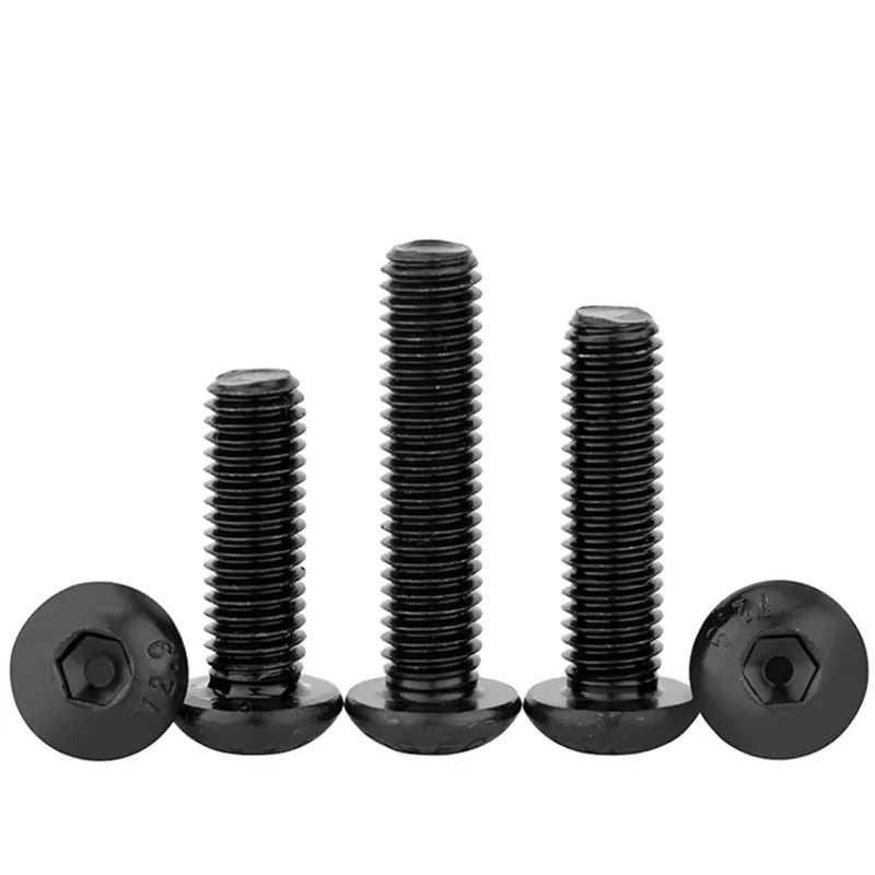10.9 Grade M3 M4 M5 M6 M10 1/4-20 6-32 8-32 5/16-18 Black oxide round hexagon socket cap bolt button head screw