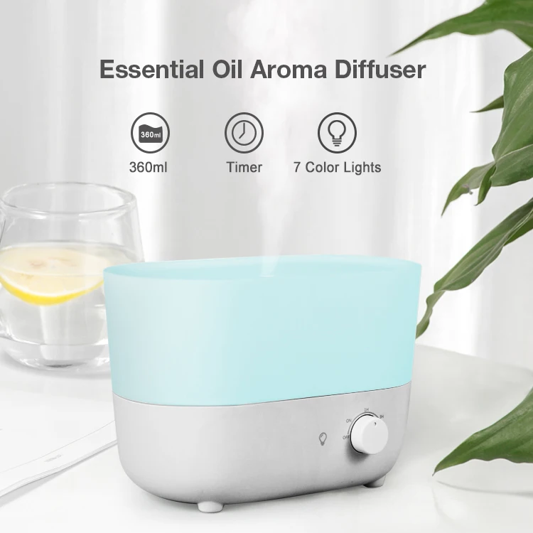 TOP Sales 360 ml cute humidifier ultrasonic aroma diffuser with digital clock