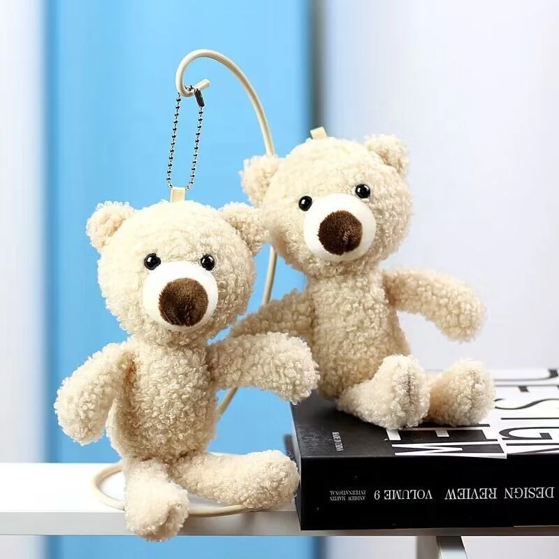 Custom wholesale bear keychain mini teddy bear keychain cute toy stuffed teddy keyring custom plush keychain
