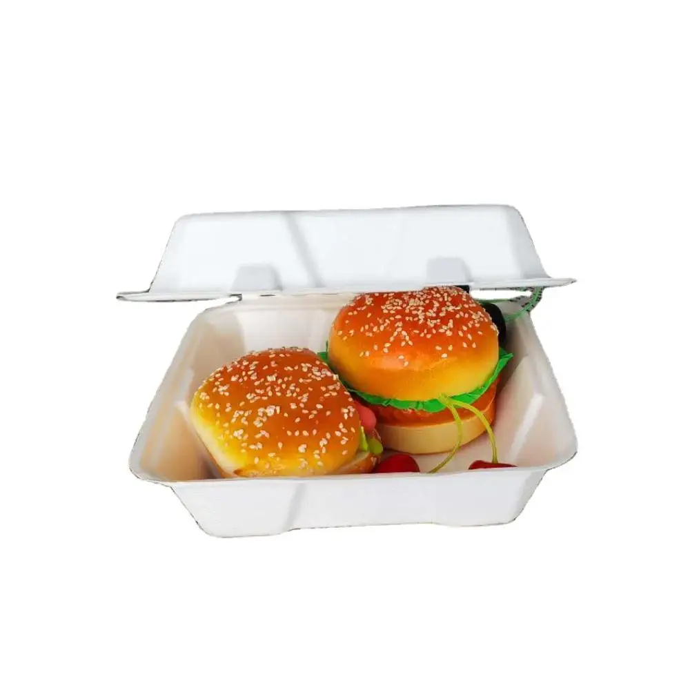 Wholesale Eco-friendly Disposable Sugarcane Bagasse Disposable Take Away clamshell packaging