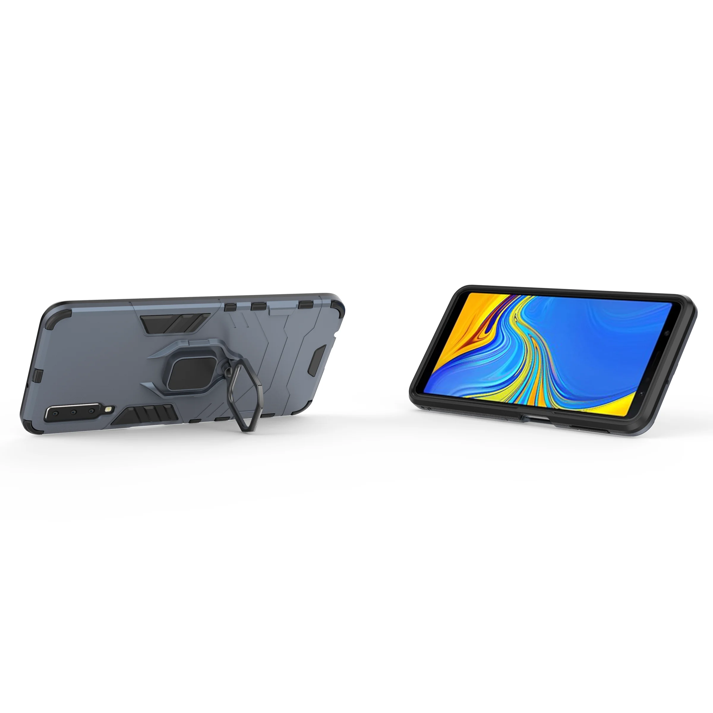 Shock Resistant 360 Metal Kickstand Magnetic Hybrid Armor Ring Holder Smartphone Back Cover Case For Samsung A50 Magnet