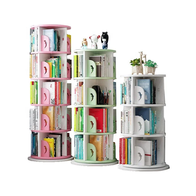 
Haichuan Sun flower Space saving Cheap Newest Design Rotating Wood Storage Book Shelf bookcases 