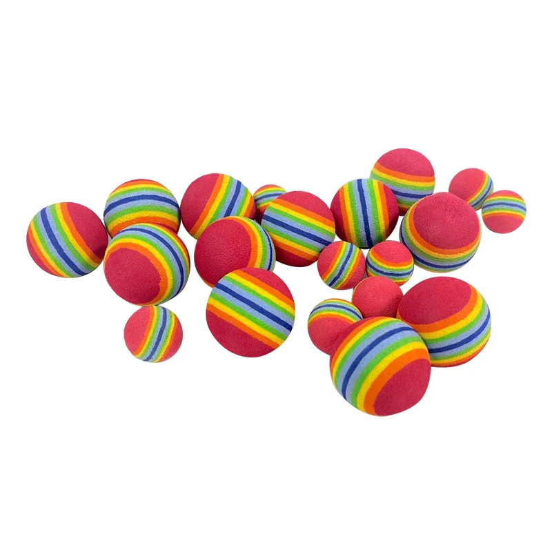 High quality high density eva foam soft rainbow bobo dog training cat toy balls for pet