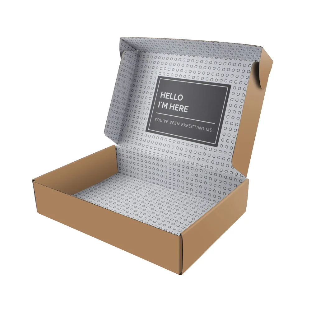 Custom Logo Print Large And Small Mailer Box Black Pink Postal Box Color Kraft Corrugated Clothing Packaging Shipping Box