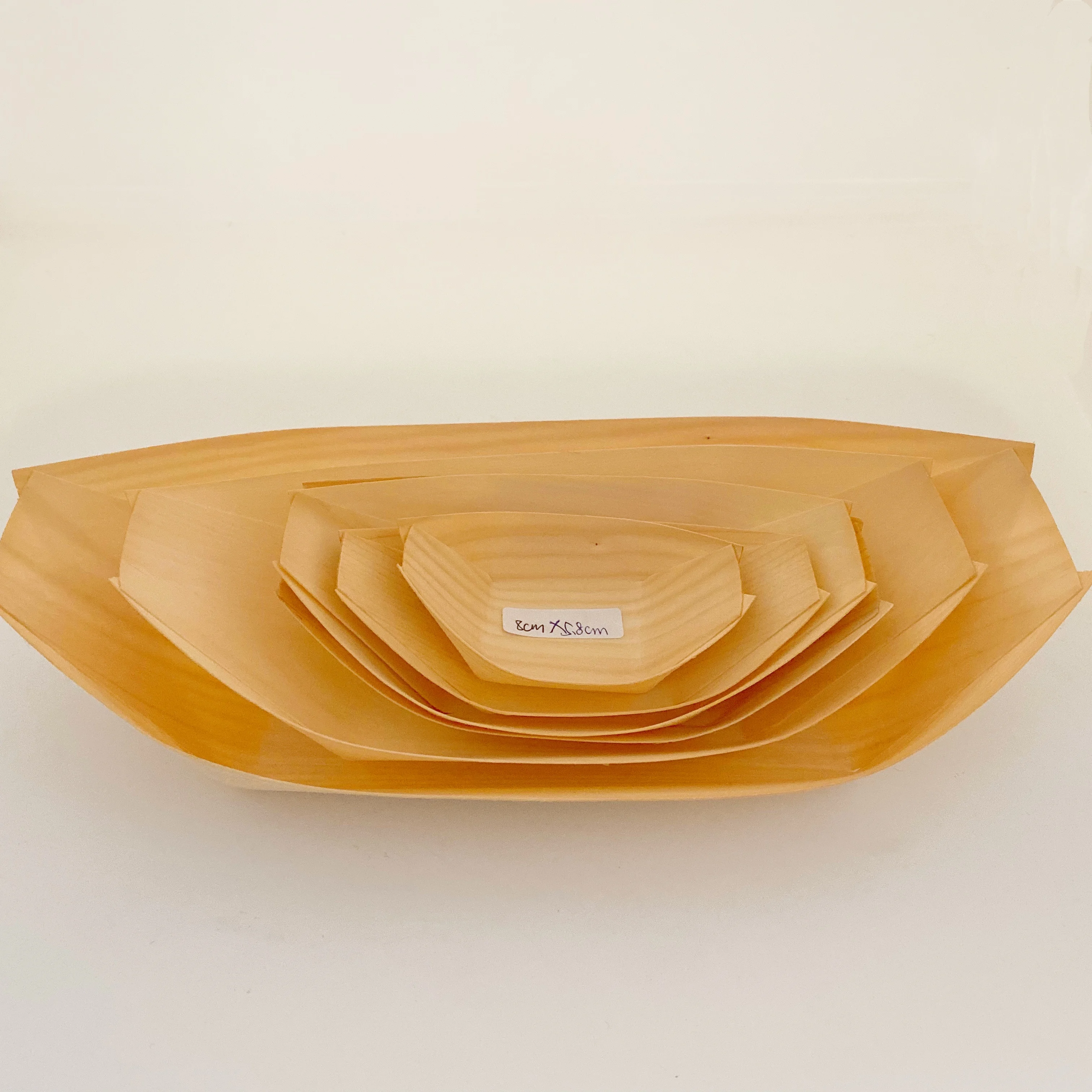 customized size disposable wooden sushi boats