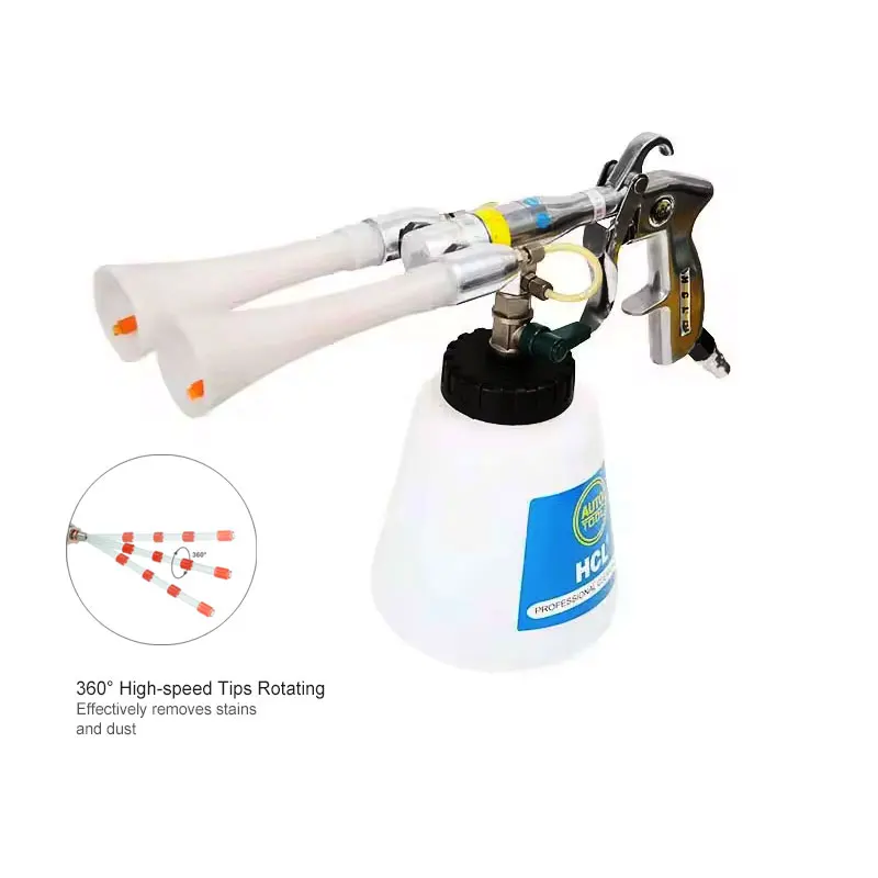 New product Double rotate car cleaning gun car cleaning tool with easy replace nozzle
