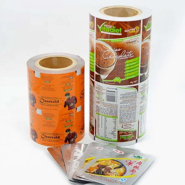Printing custom food grade PET/AL/PE aluminum foil composite soft plastic bag packaging roll film