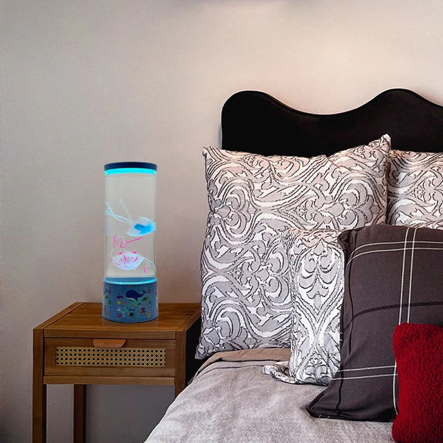 Different patterns of sea world color changing LED jellyfish lamp table lamps.