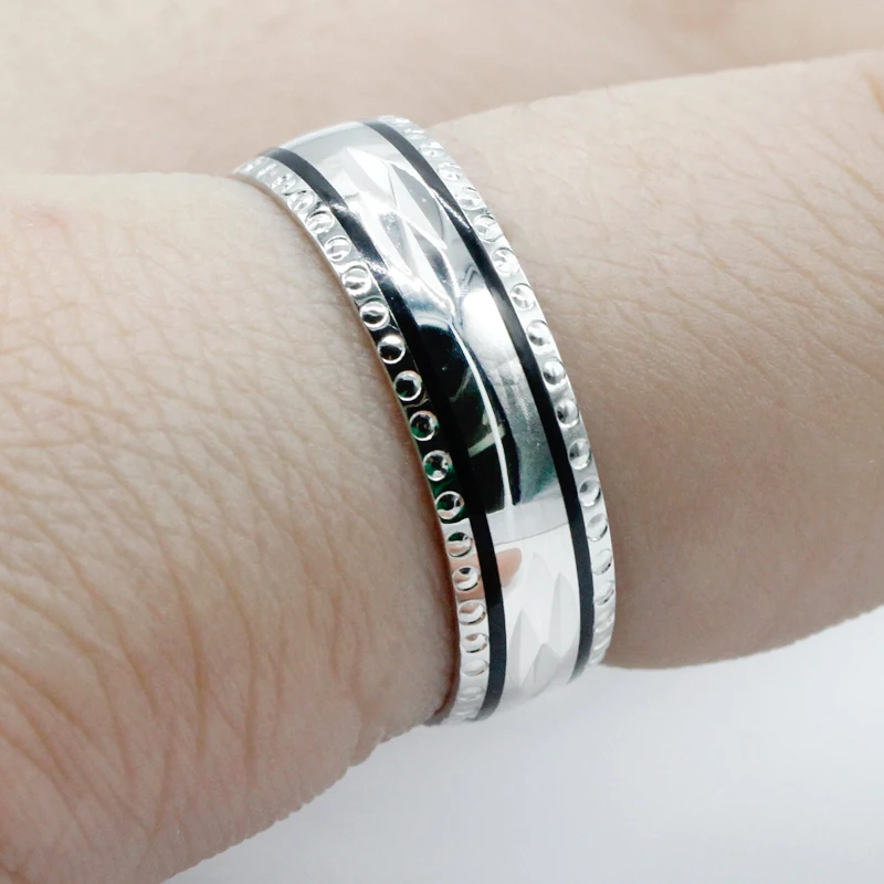 Wholesale 925 Sterling Silver  Wedding Ring Elegant Style Couple Round Jewelry Lover Ring