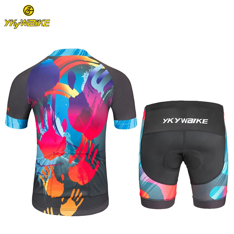 Wholesale Sportswear Children Cycling Set Uniform Bicycle Clothing Kids Road Bike Jersey and Shorts Sublimation Printing Boys