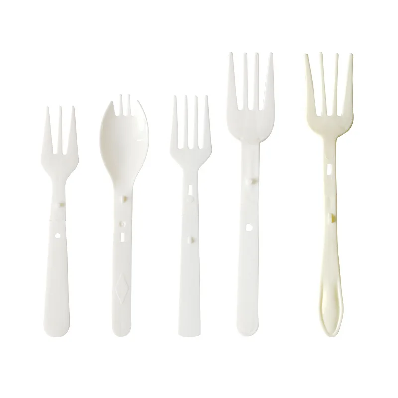 Direct Selling Individually Packed Thickened Fork and Spoon Disposable Plastic PP Folding Fork
