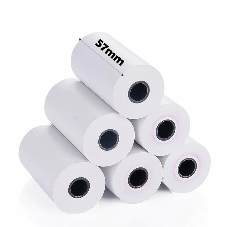 Wholesale thermal paper roll manufacturer customized receipt printer paper 57*40 mm thermal paper till roll for pos atm machine