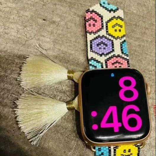New Design 2023 hot selling Luxury MIYUKI beads watch band fitness 40/44 mm smart strap for apple watch band