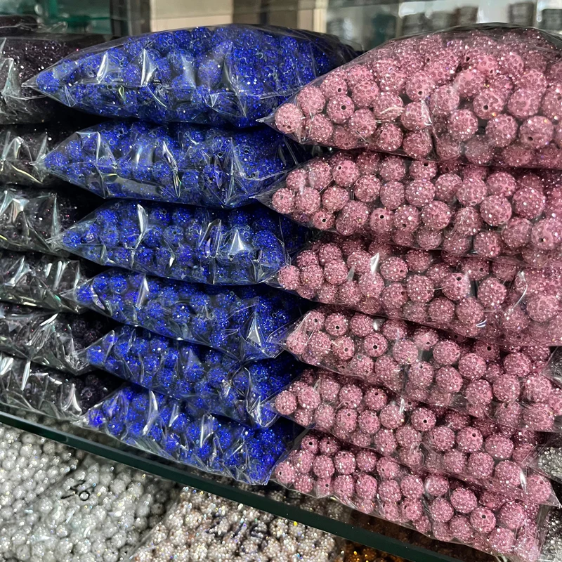 6mm 8mm 10mm 12mm Disco Balls Clay Beads , Loose Polyer Spacers Beads for Jewelry Making