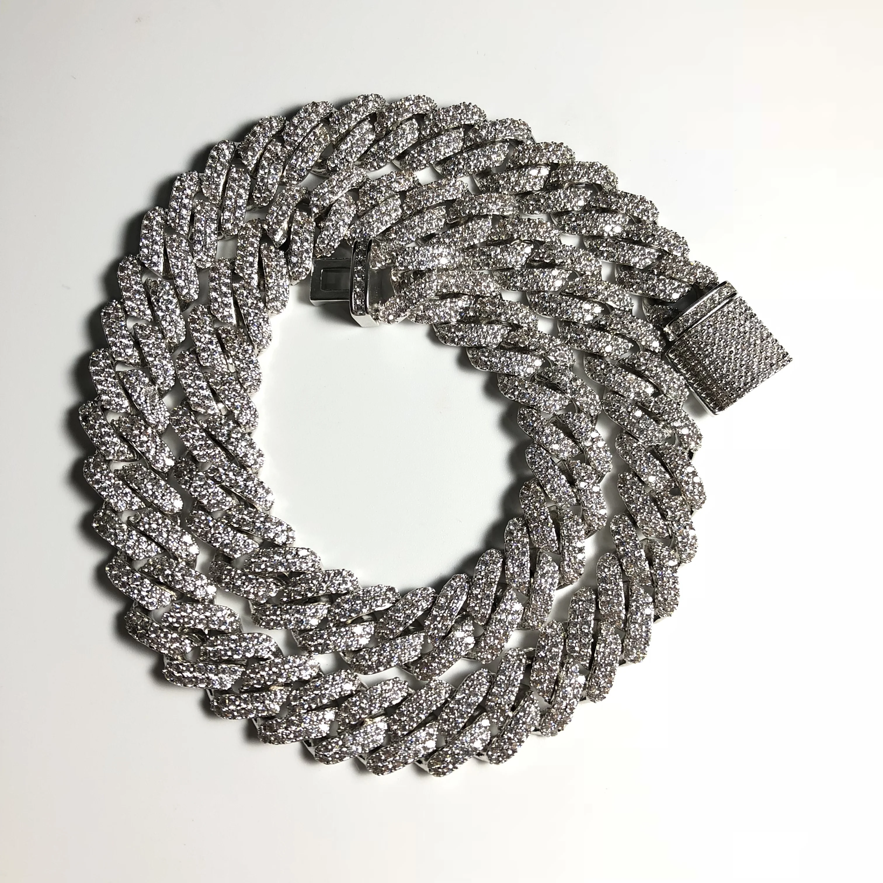 Bling high quality diamond chain, 18 k gold necklaces, Cuba Europe and the United States foreign trade jewelry YSS1020