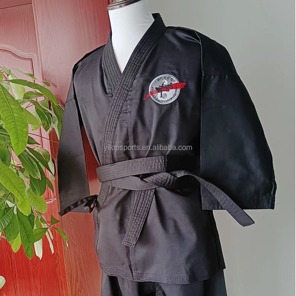 WKF approved high quality black  karate gi for training comfortable karate uniform