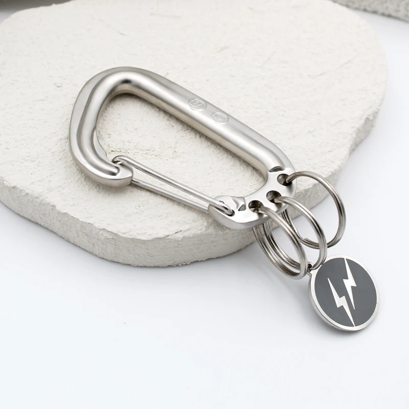 Factory Wholesale Custom Metal Keychain Company Logo Letter Customizable Carabiner Cartoon Stainless Steel Metal Key Chains