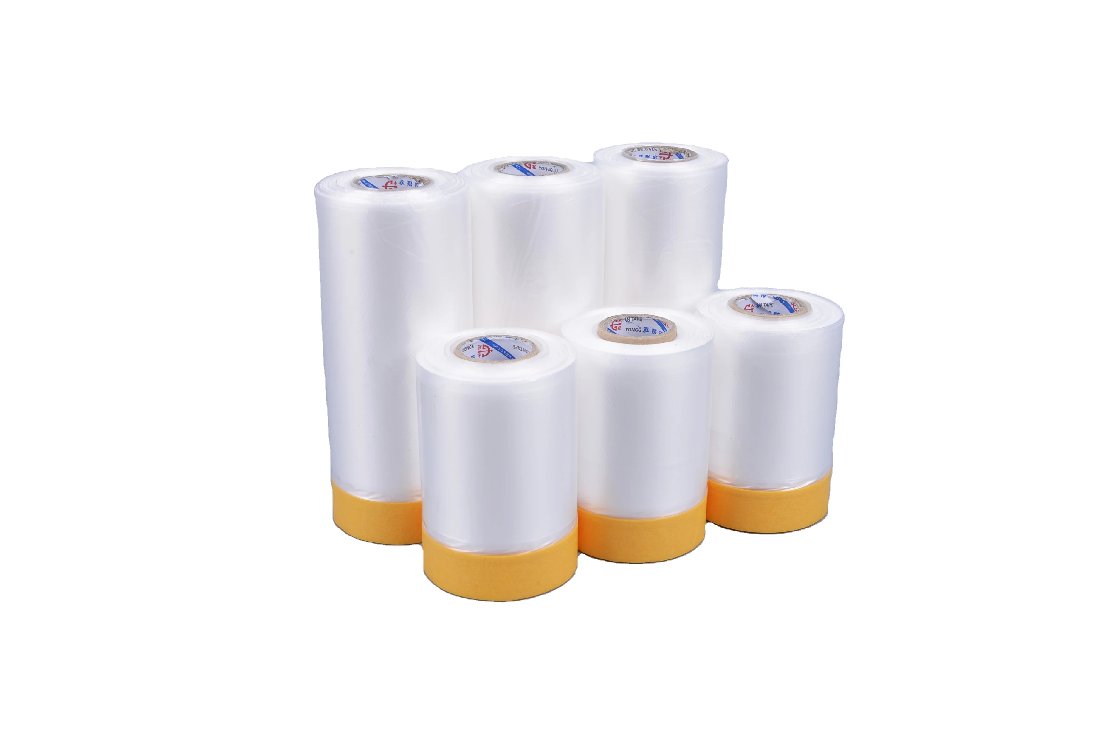 High temperature plastic automotive car pre taped masking film with tape