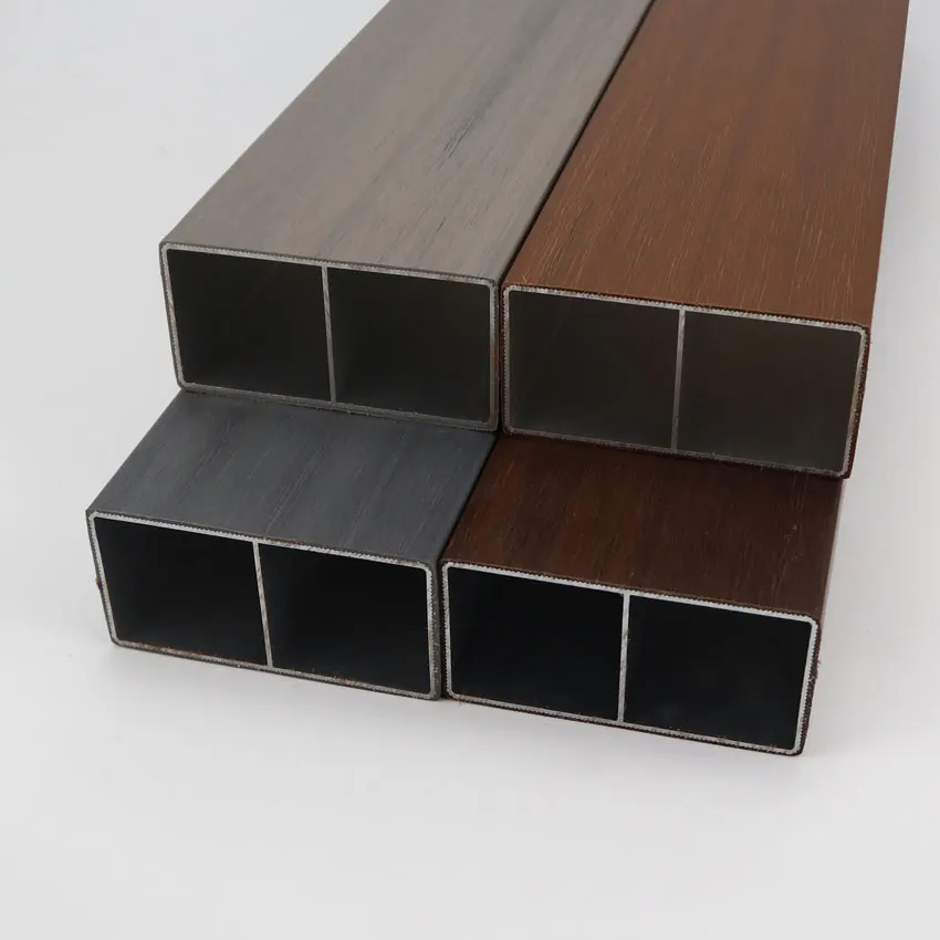 Foshan Manufacturer Rectangular Square Tubes Aluminum Profile China Suppliers Aluminum Tubes Wood Grain Finish