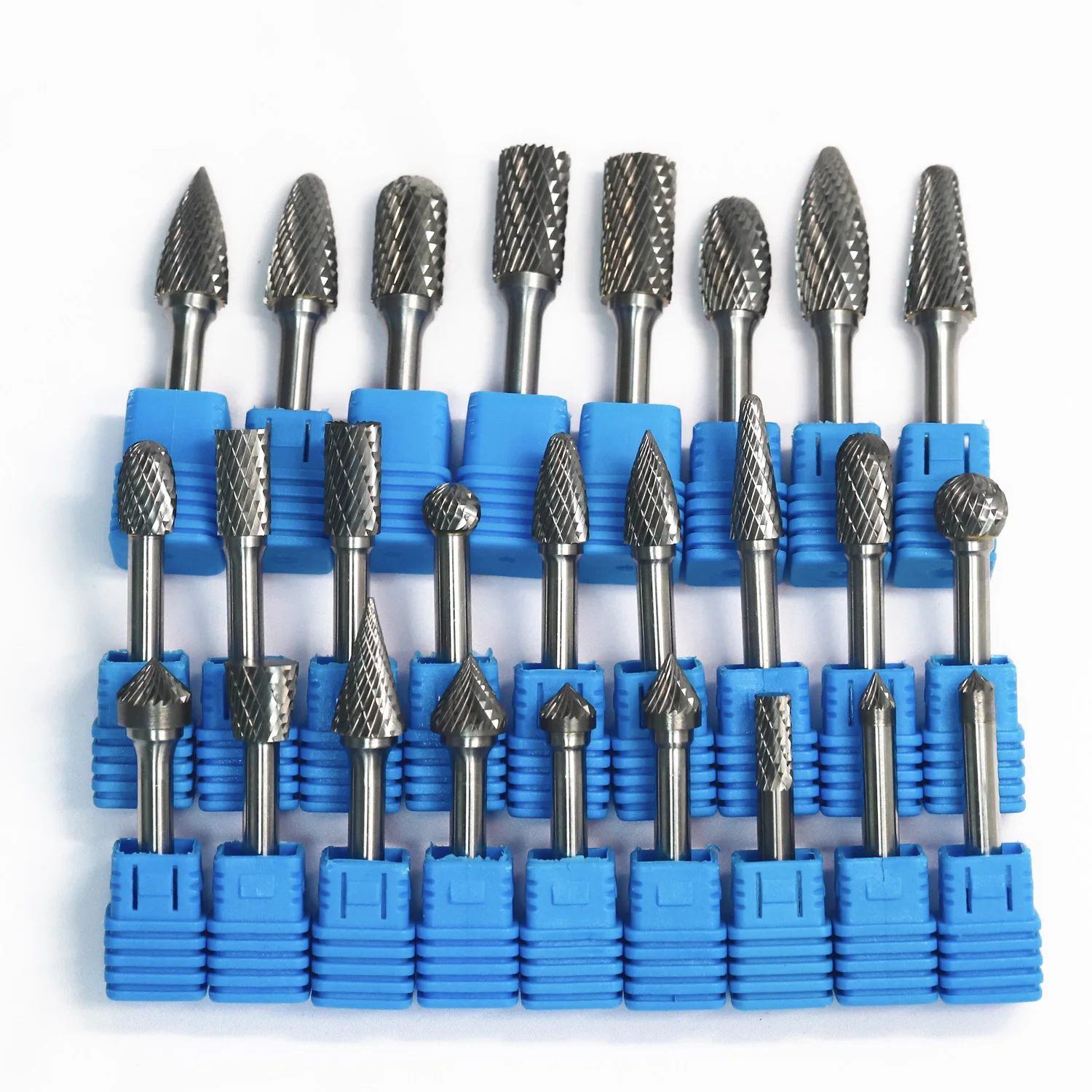 Hiizug Carbide Burrs Set 6.35mm 6mm Shank  Dia Die Grinder Bits Rotary Burrs for Cutting Metal Tungsten Rotary File