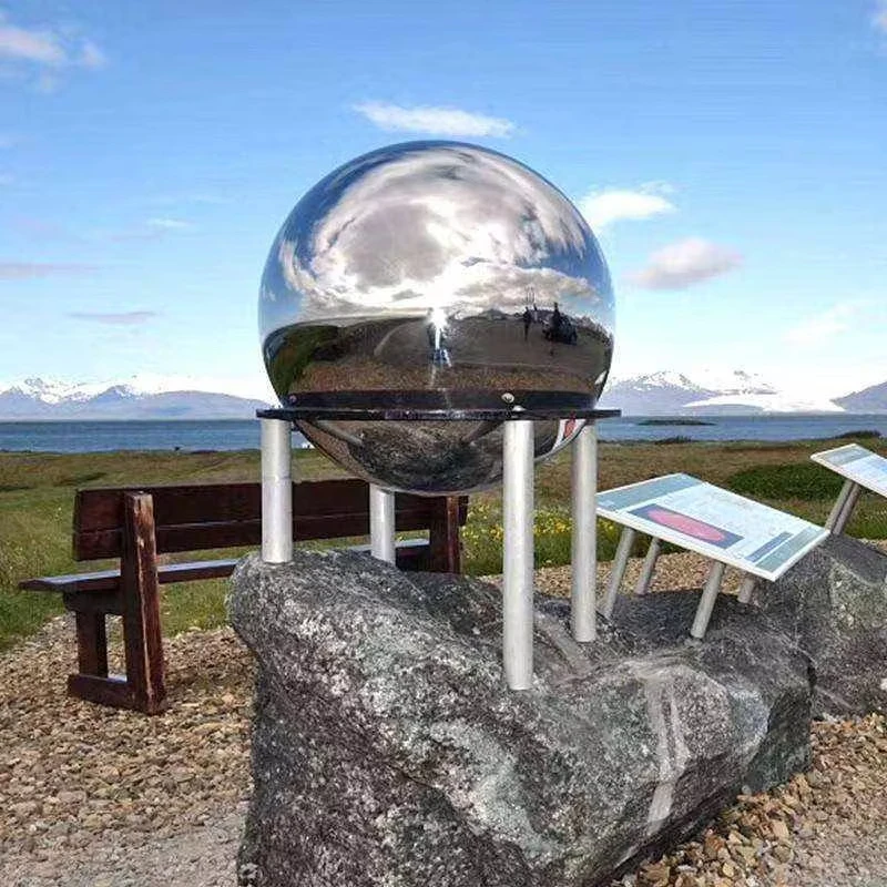 Stainless steel water feature fountain ball Outdoor garden decorative pool ball sculpture custom stainless steel fountain ball