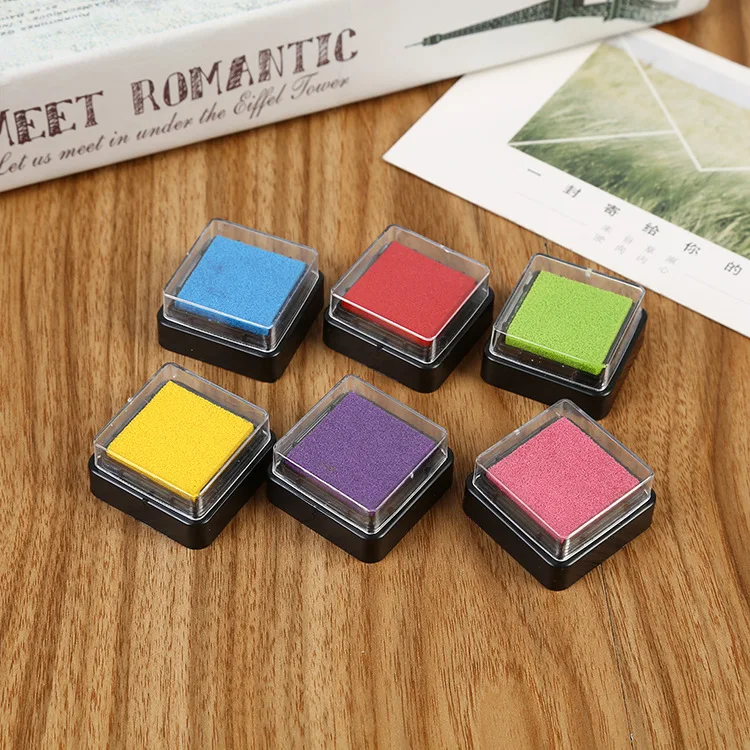 Factory Direct Supply 3 * 3cm DIY Journal decoration color finger painting inkpad stamp pad