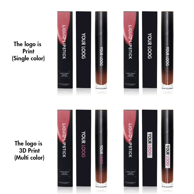 Low Moq Oem 12 Colors Gradient Round Tube Long Lasting Customized Logo Vegan Nude Liquid Private Label Matte Lip Stick Lipsticks