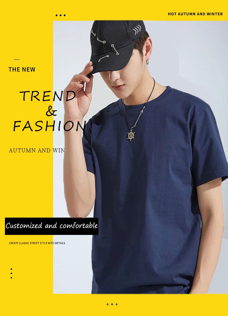 Custom Casual T-shirt 100% Cotton 200G Custom Embroidered Logo T Shirt For Men