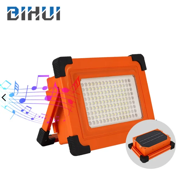 factory price ABS housing IP20 Bluetooth solar flood light led for camping