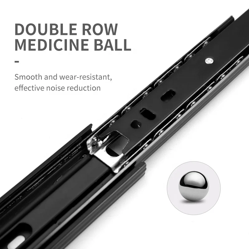 Hot Sale 40mm Silver Zinc/Black Zinc kitchen drawer slide for Furniture Drawer