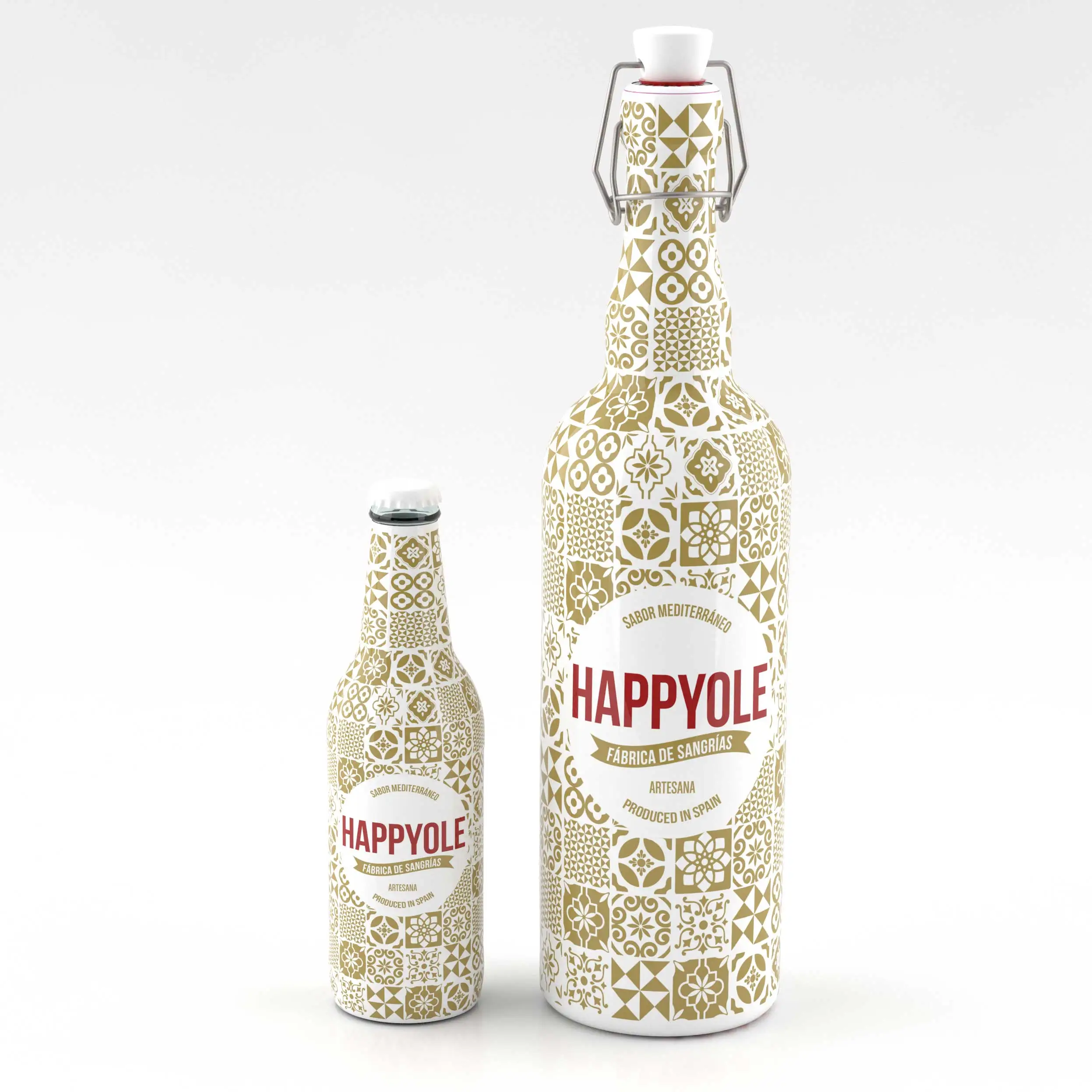HAPPYOLE Sangria White 20cl./ Spanish-Sangria. White wine. Natural with freshly squeezed juices. Natural lemon, melon and peach