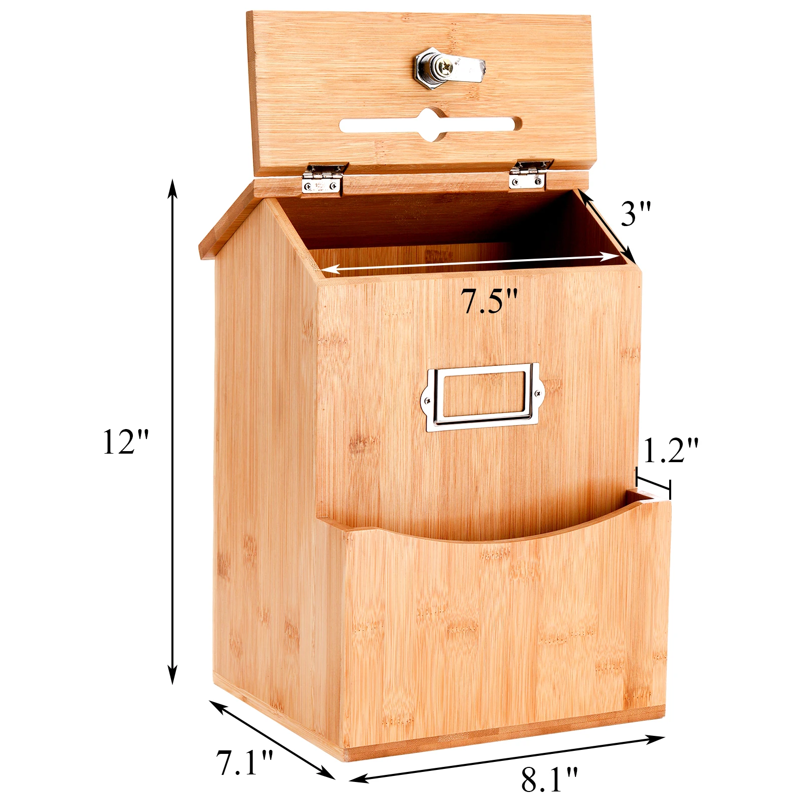 Wall Mounted or Desktop Used Bamboo Suggestion Collection Box Ballot Comment Box Donation Box