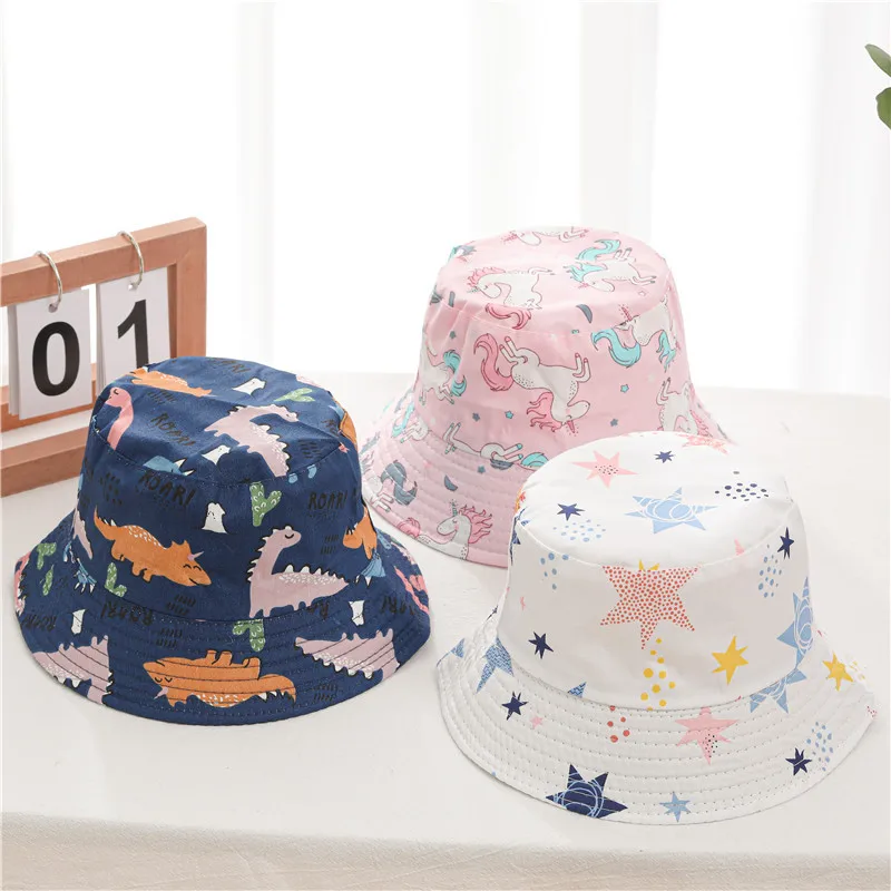 Outdoor Cute Summer Customised Printed Children Boys Kids Bucket Hats