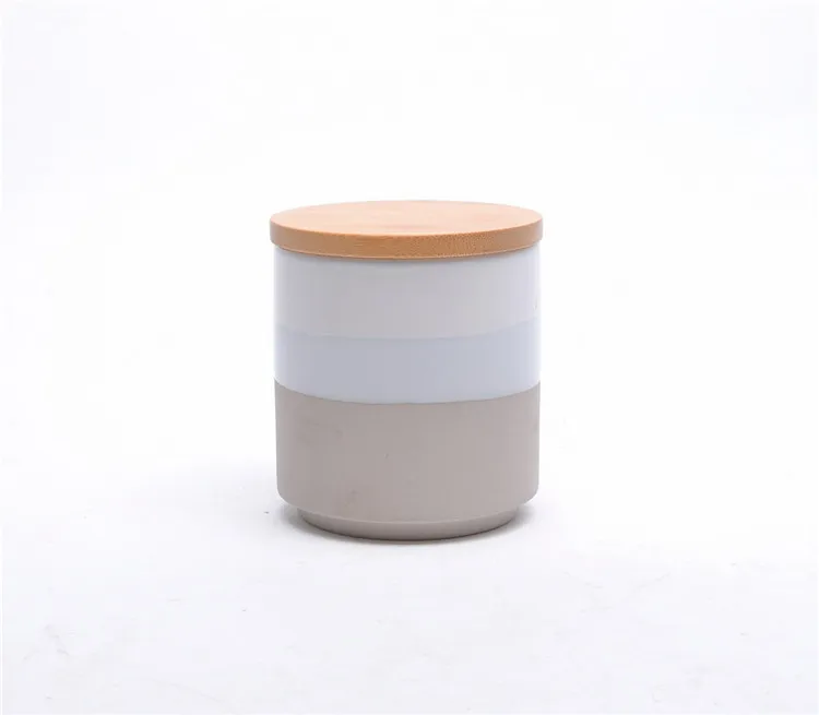Elegance iridescent color wedding ceramic jars candle vessels ceramic candle holder empety candle canister with lid