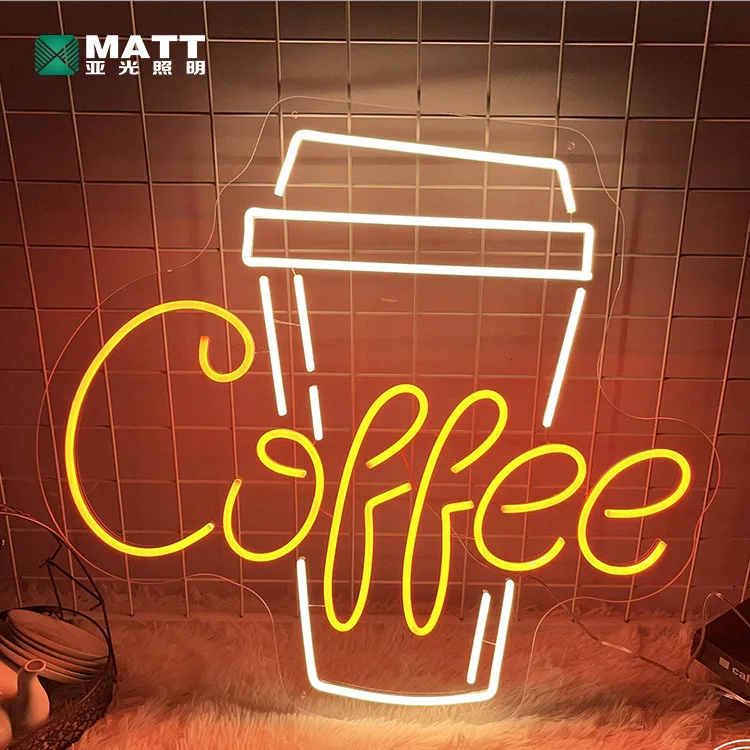 Matt 2023 Popular Custom personalized neon signs for caffe bar for coffee restaurant cafe bar window shop wall decor