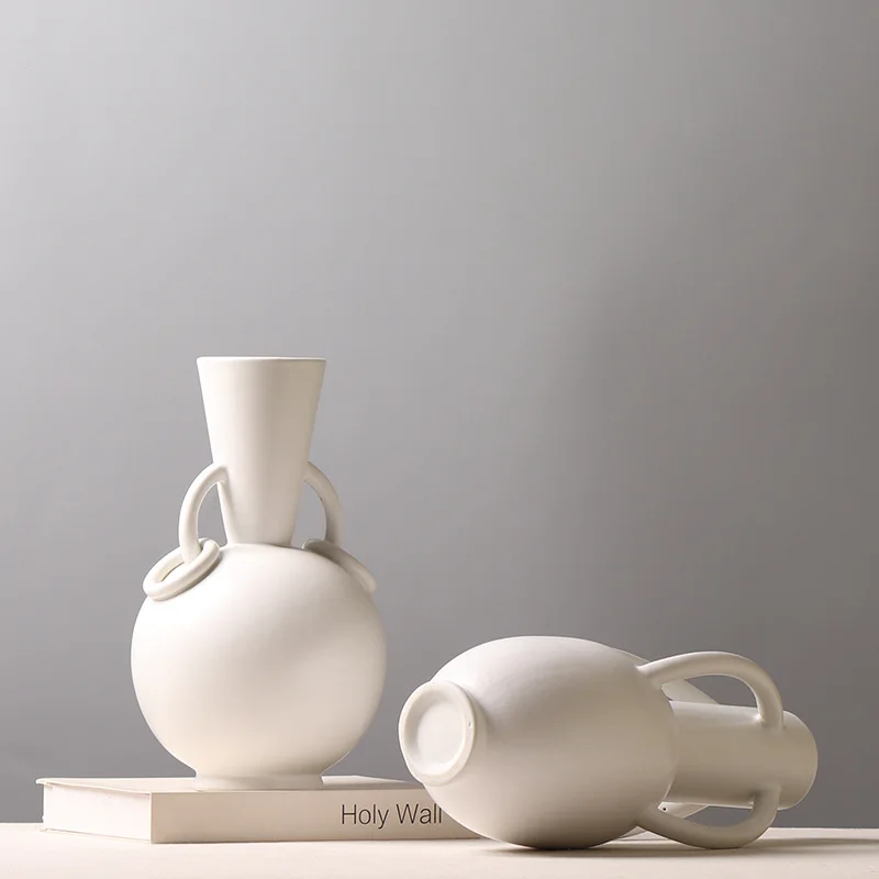 New Wabi-sabi Handmade Clay Vase Minimalist Home Decorative Ornaments Coarse pottery Rustic Retro Matte Ceramics Vase