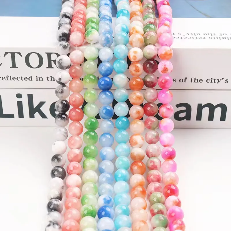 hot sale natural stone beads 6mm 8mm 10mm persian jade rondelle gemstones loose beads charm for jewelry making