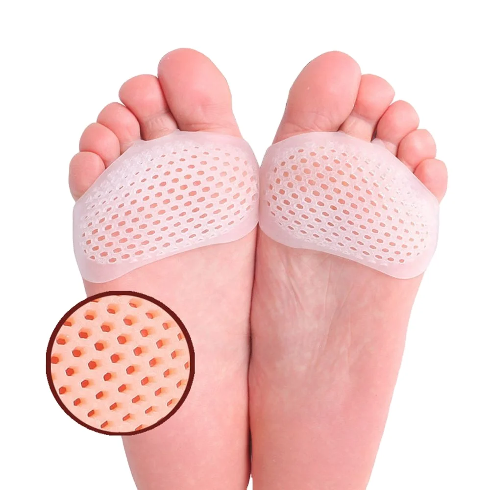 Silicone Massage Ball of Foot Cushion Honeycomb Fabric Forefoot Pads Breathable Soft Foot Care Shoe Insoles for Foot Pain Relief